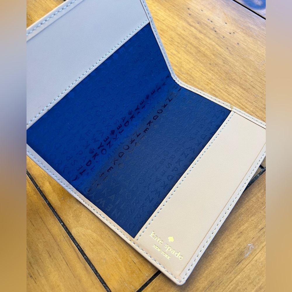 Kate Spade Pebbled Leather Royal Blue Passport Holder - Picture 5 of 7